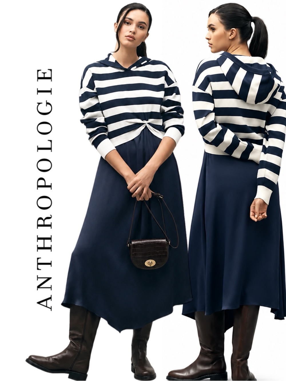 Anthropologie Gemini Twofer Sweater + Dress Set: Long-Sleeve Hooded Edition